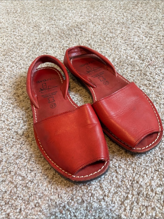 C. Ortuño Shoes - Avarca by C. Ortuño Made in Spain Red Shoes Size 37 Leather Minimalist Classic